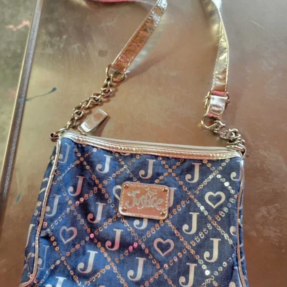 Justice Metallic Blue Mini Bag
